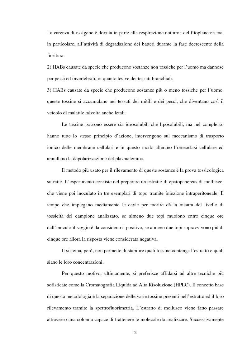 Anteprima della tesi: Presenza di dinoflagellate potenzialmente tossiche (Dinophysis spp. e Akashiwo sanguinea) nella Laguna di Orbetello, Pagina 2