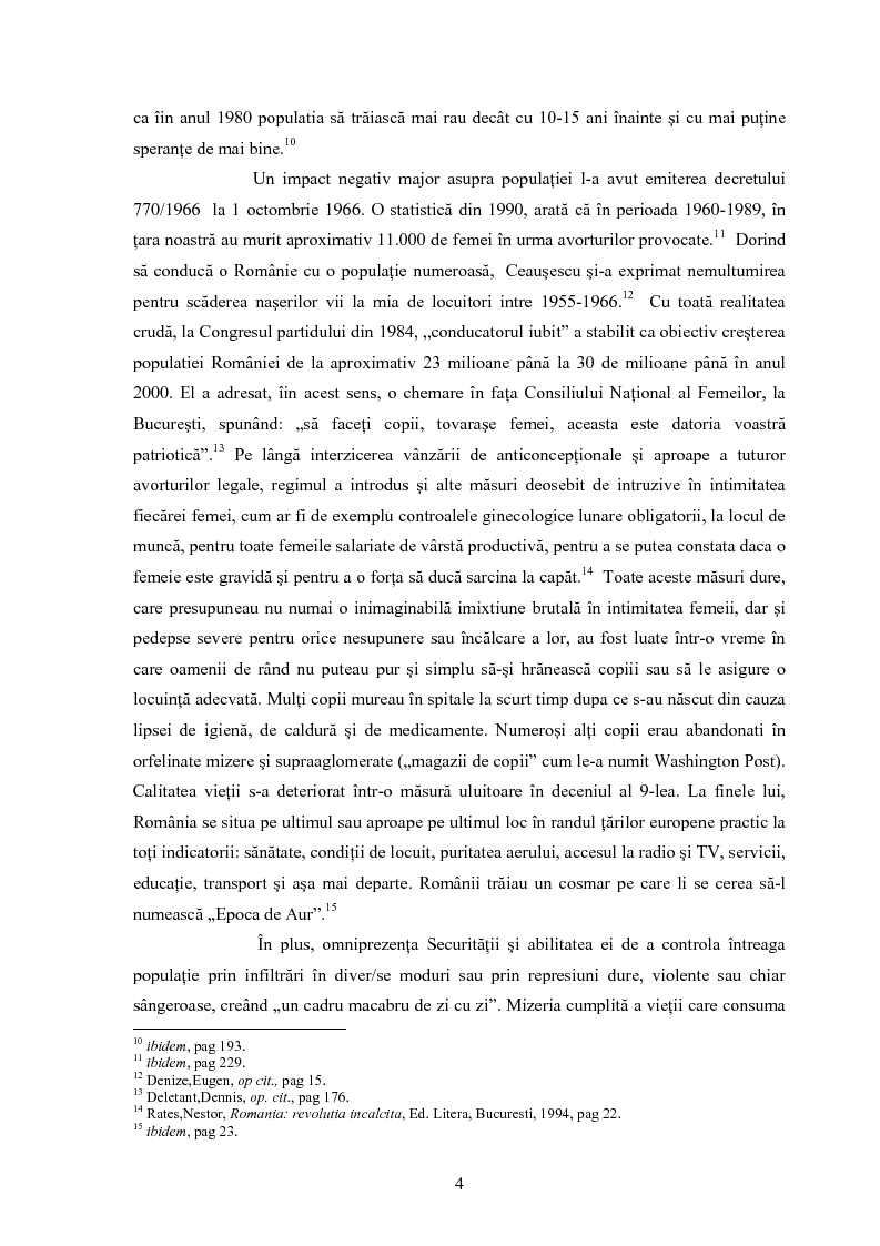 Anteprima della tesi: Femeia Romanca in contextul comunismului. Perioada de studiu:1965-1989, Pagina 4