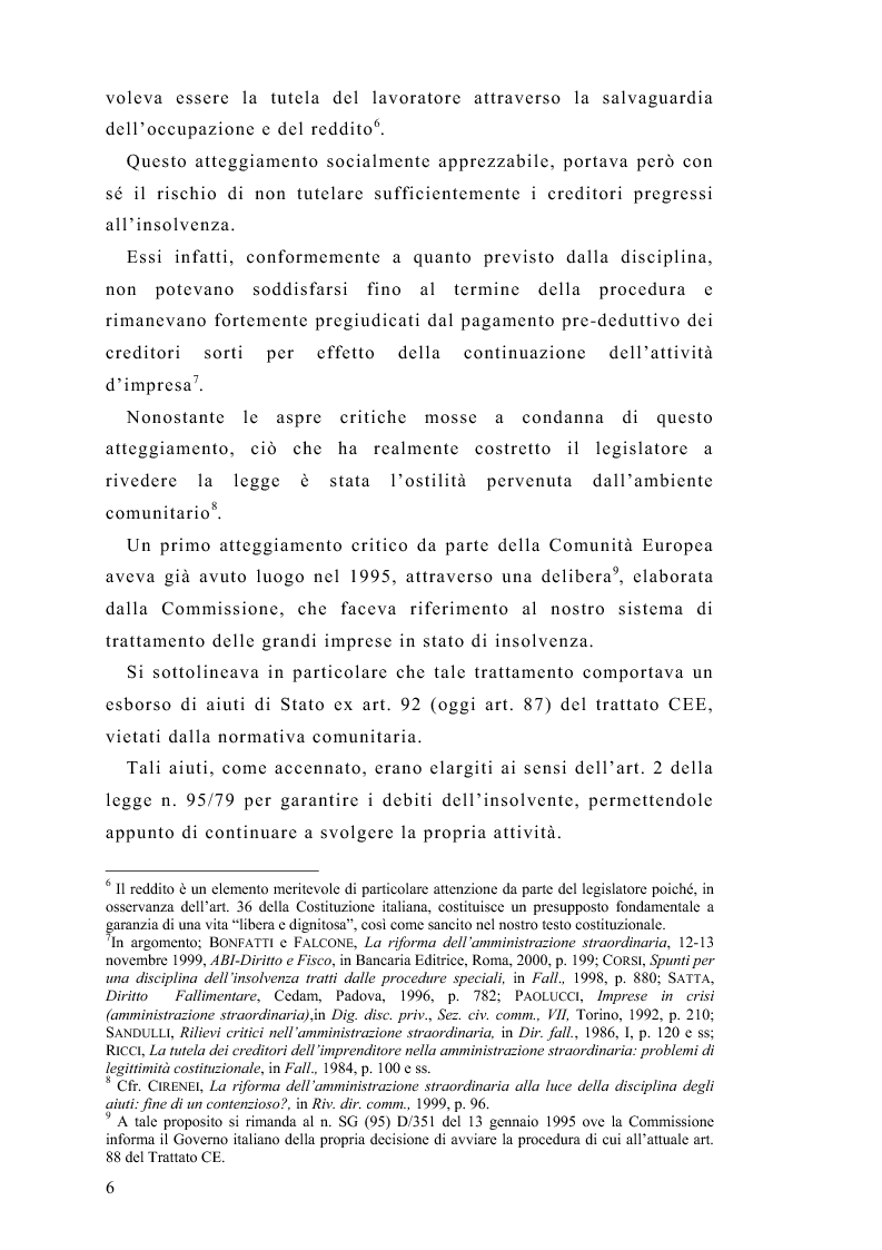 Anteprima della tesi: La risoluzione dell'insolvenza nelle grandissime imprese, Pagina 4