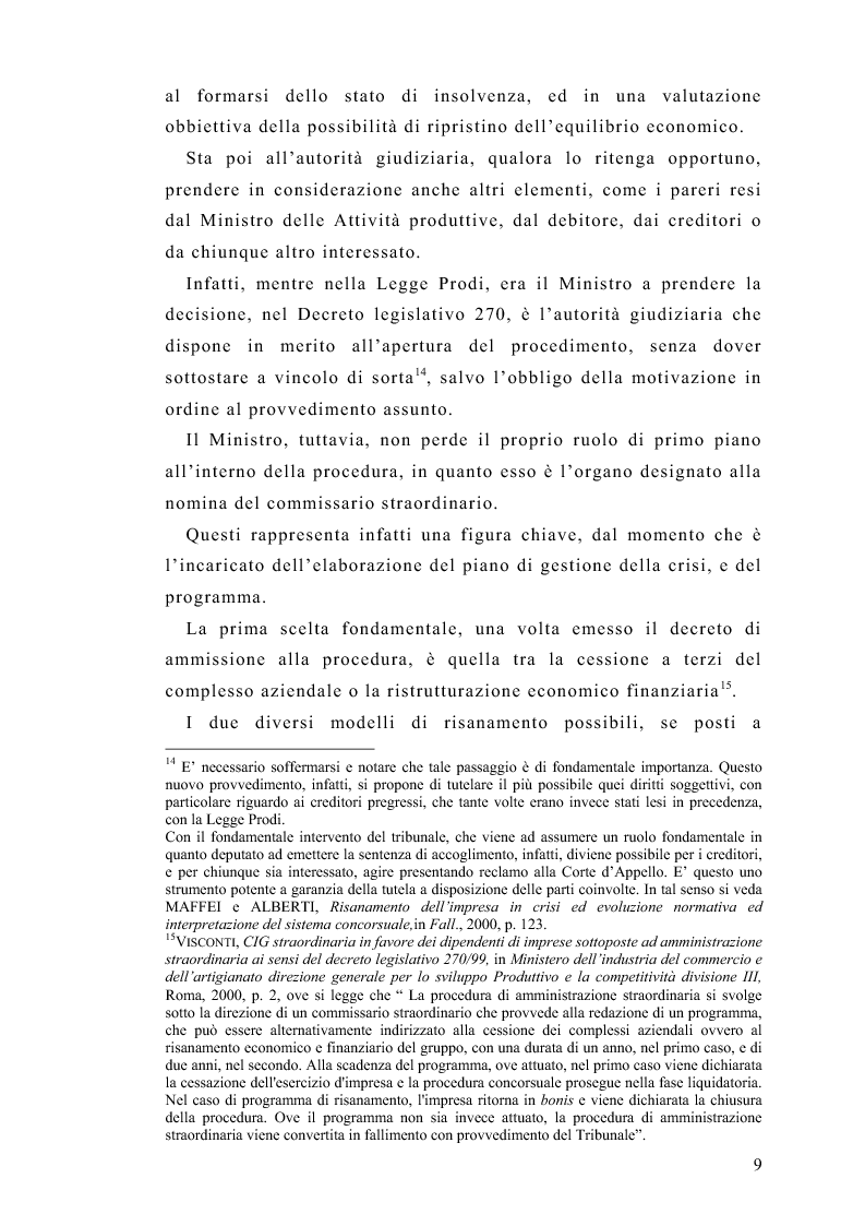 Anteprima della tesi: La risoluzione dell'insolvenza nelle grandissime imprese, Pagina 7