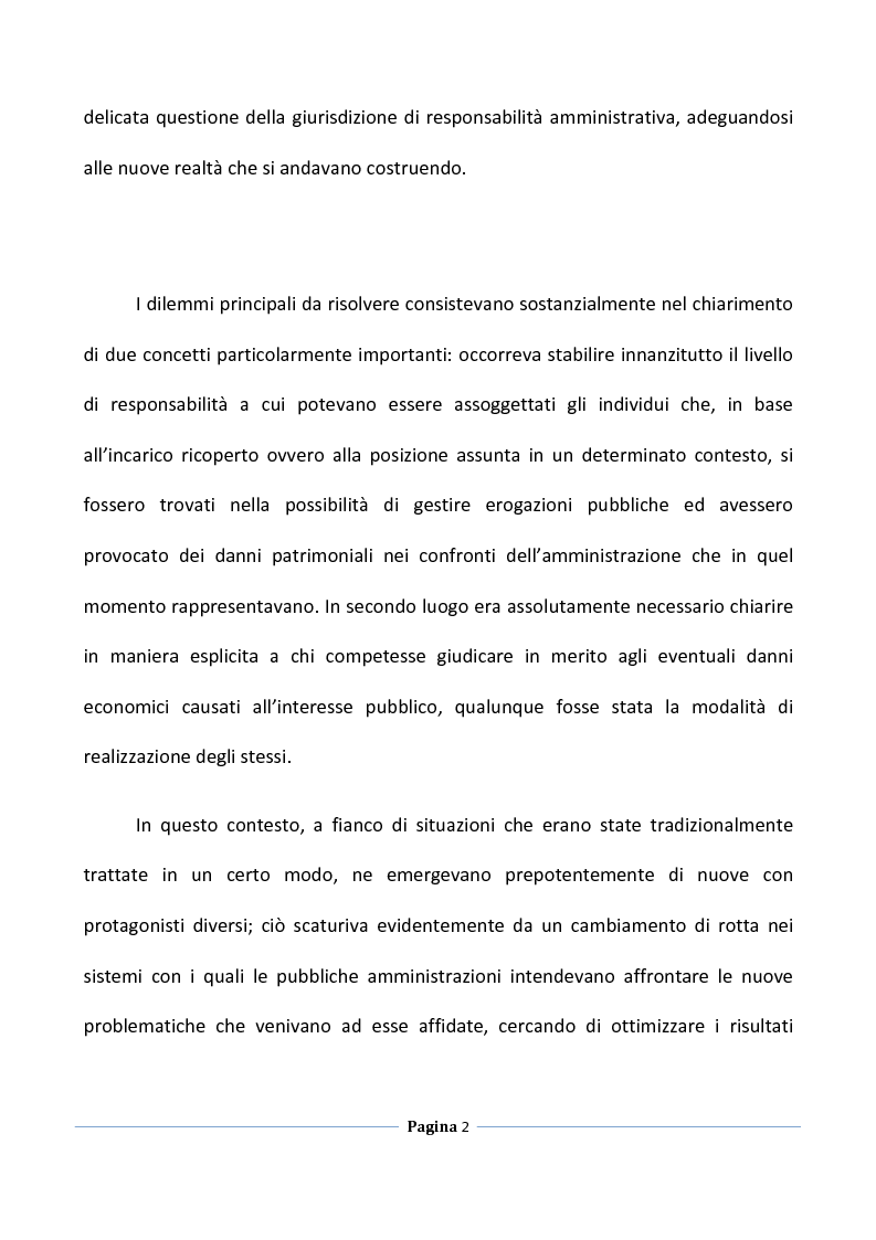 Anteprima della tesi: Finanziamenti pubblici a privati e responsabilità amministrativa, Pagina 2