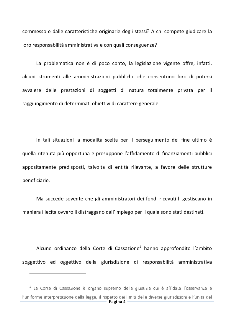 Anteprima della tesi: Finanziamenti pubblici a privati e responsabilità amministrativa, Pagina 4