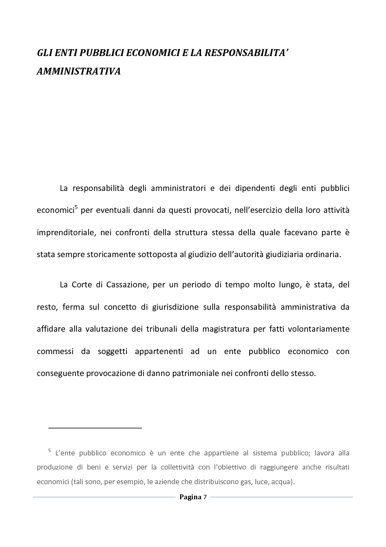 Anteprima della tesi: Finanziamenti pubblici a privati e responsabilità amministrativa, Pagina 7