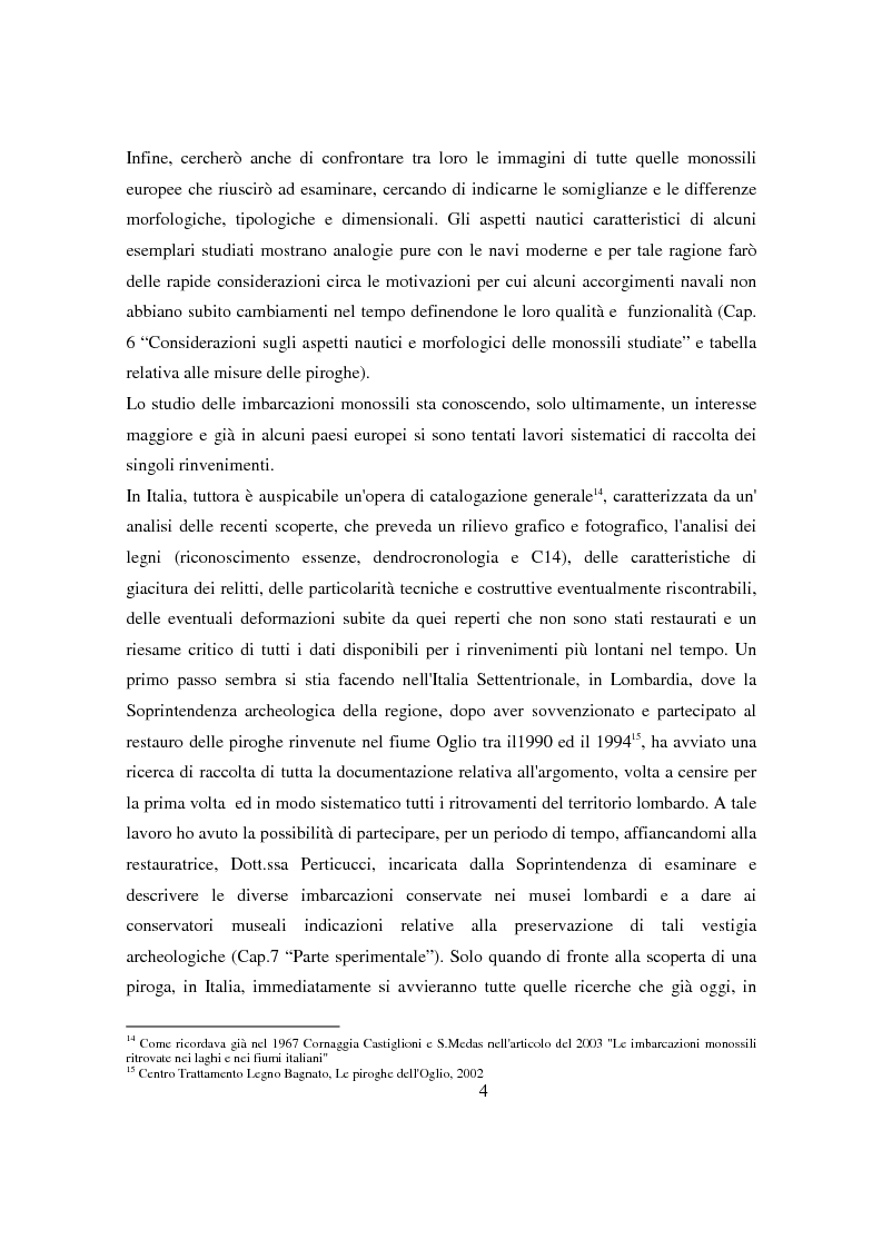 Anteprima della tesi: Le imbarcazioni monossili: aspetti di ricerca, restauro e museologia, Pagina 4