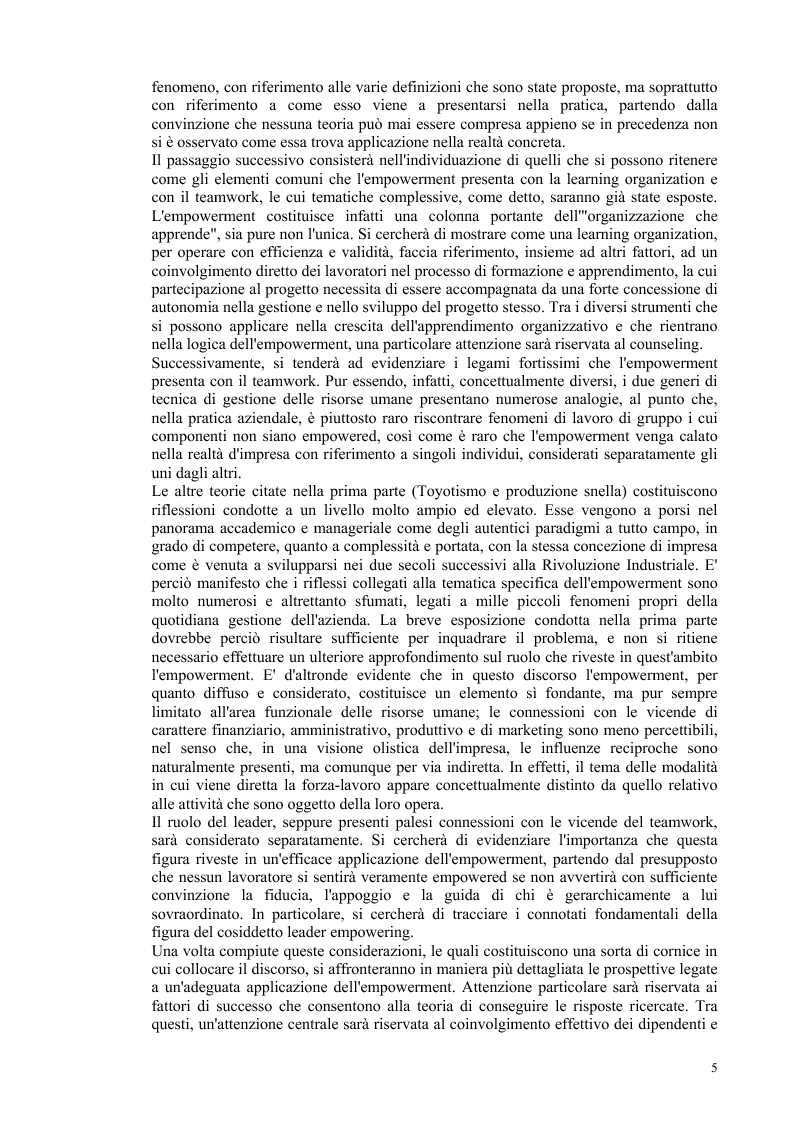 Anteprima della tesi: Aspetti emergenti nella progettazione organizzativa: prospettive ed illusioni dell'empowerment, Pagina 3