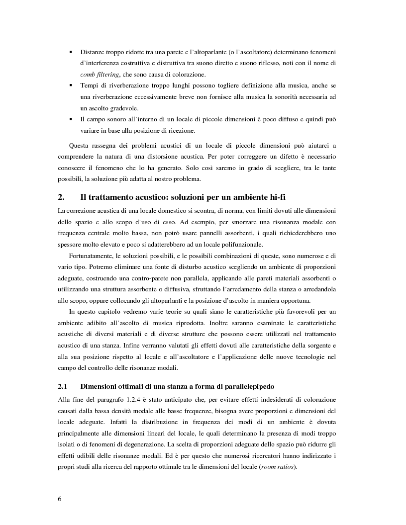 Anteprima della tesi: Acustica degli spazi di piccole dimensioni e locali d'ascolto, Pagina 6