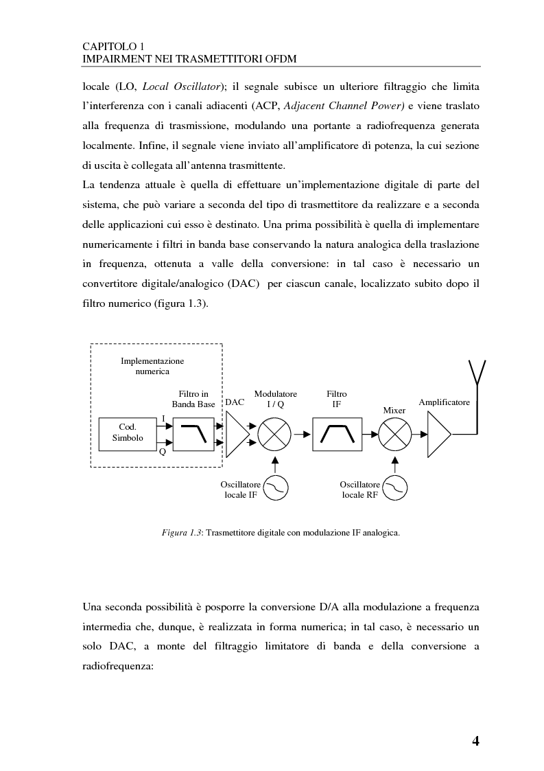 Anteprima della tesi: Un nuovo metodo per la stima degli impairment dei modulatori OFDM basato sul filtraggio di Kalman, Pagina 3