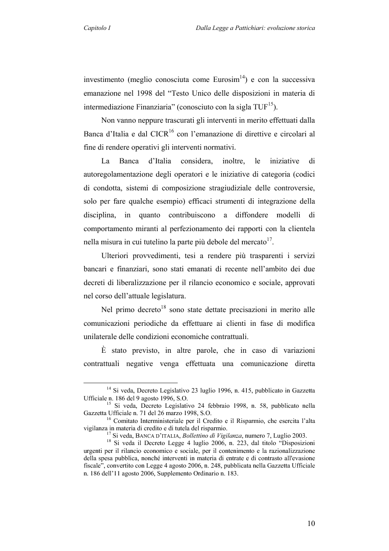 Anteprima della tesi: Aspetti evolutivi della relazione banca cliente, Pagina 10