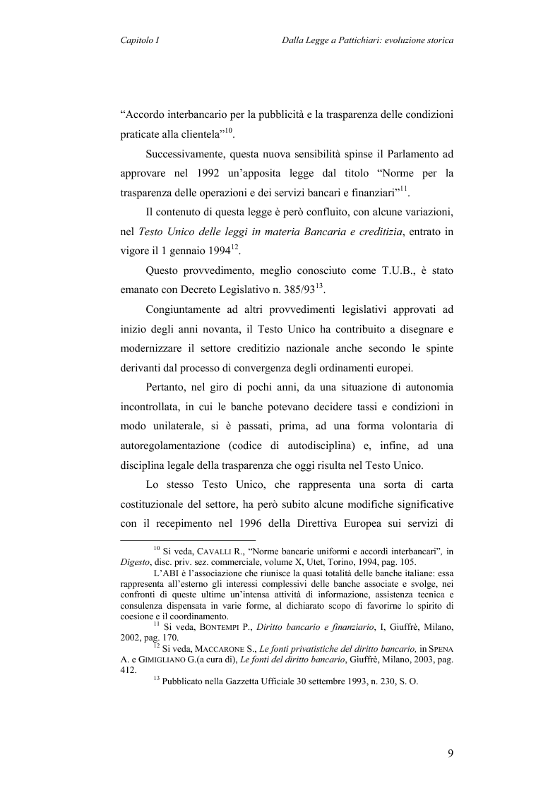 Anteprima della tesi: Aspetti evolutivi della relazione banca cliente, Pagina 9