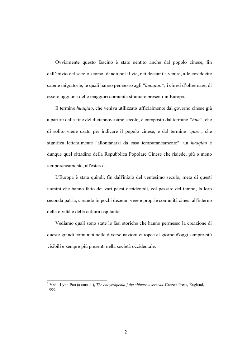 Anteprima della tesi: L'immigrazione cinese in Italia e il caso della comunità di Roma, Pagina 2