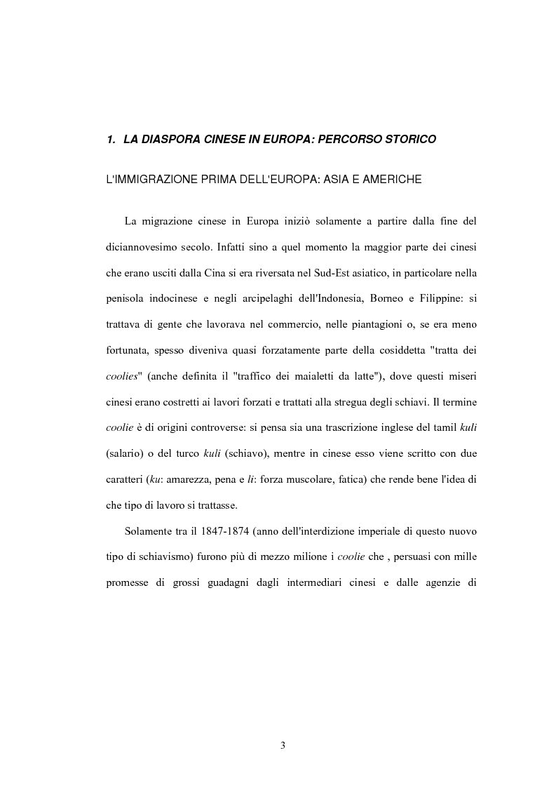 Anteprima della tesi: L'immigrazione cinese in Italia e il caso della comunità di Roma, Pagina 3