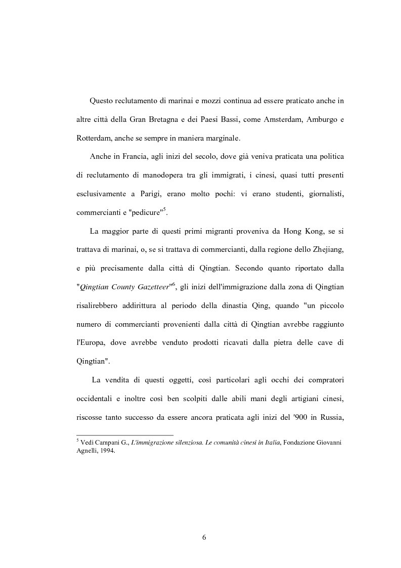 Anteprima della tesi: L'immigrazione cinese in Italia e il caso della comunità di Roma, Pagina 6