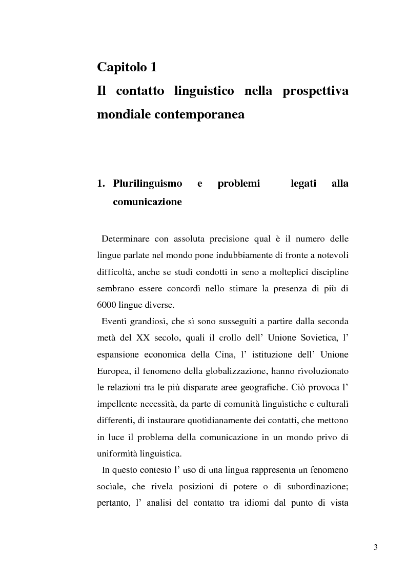 Anteprima della tesi: Il contatto linguistico e forme d'interferenza tra l'inglese e il russo contemporaneo, Pagina 4