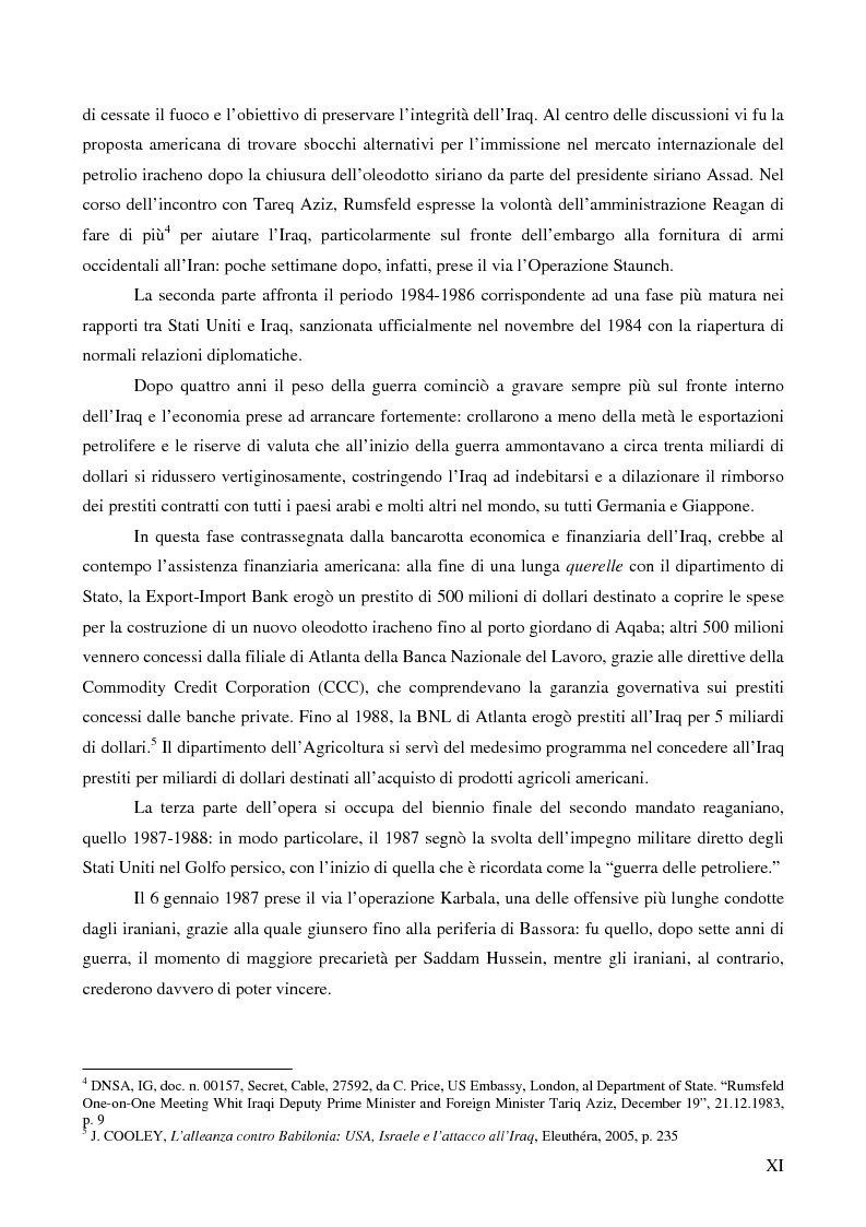 Anteprima della tesi: Stati Uniti e Iraq nei documenti del National Security Archive durante l'amministrazione Reagan (1981-1988), Pagina 7