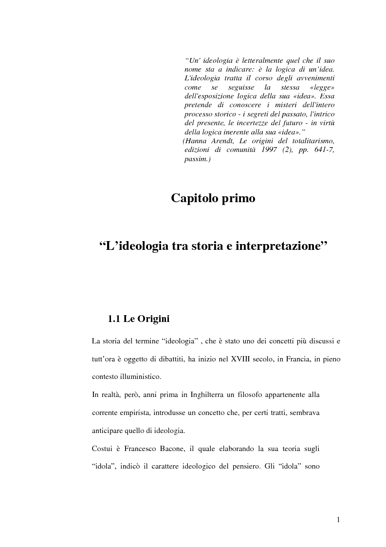 Anteprima della tesi: Direttrici interpretative dell'ideologia, Pagina 3