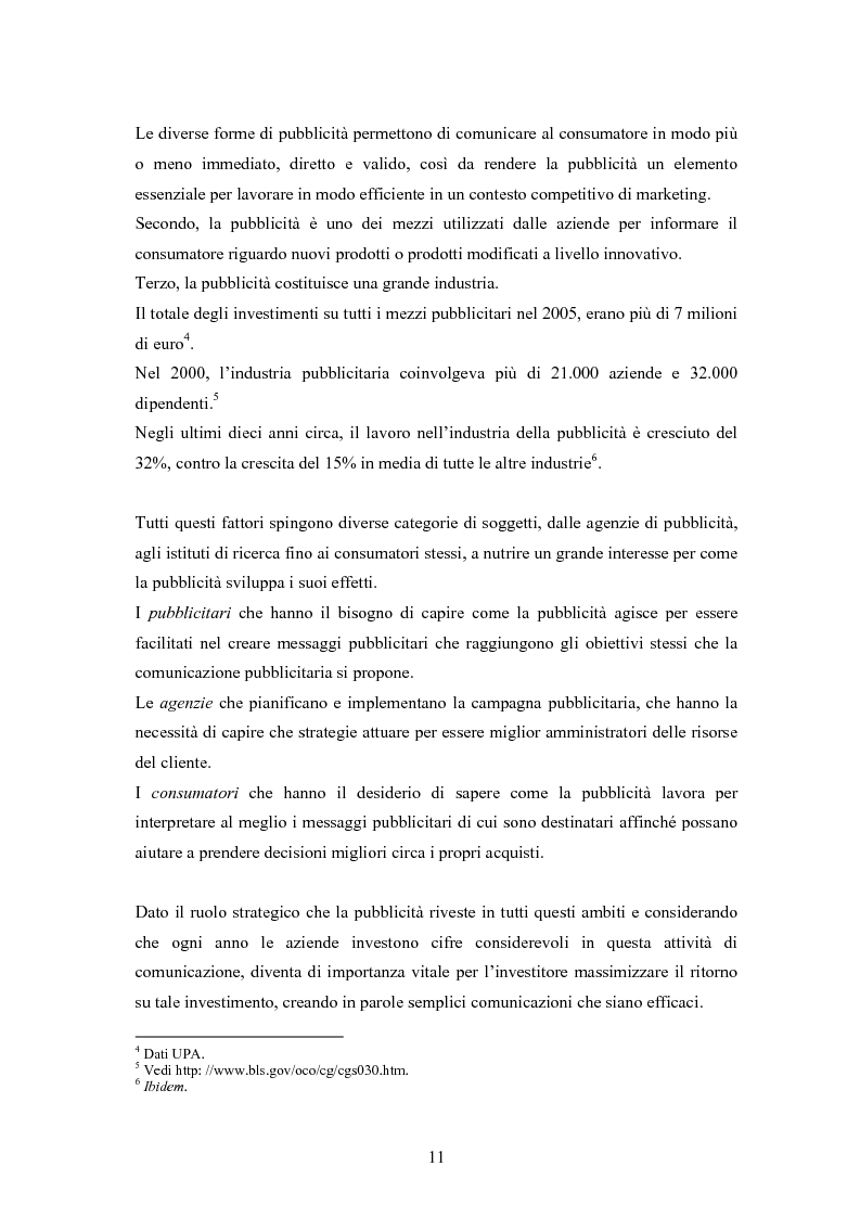 Anteprima della tesi: L'efficacia delle comunicazioni pubblicitarie: lo stato della ricerca, Pagina 4