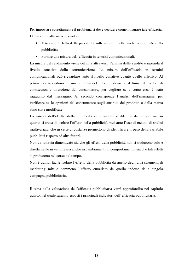 Anteprima della tesi: L'efficacia delle comunicazioni pubblicitarie: lo stato della ricerca, Pagina 6
