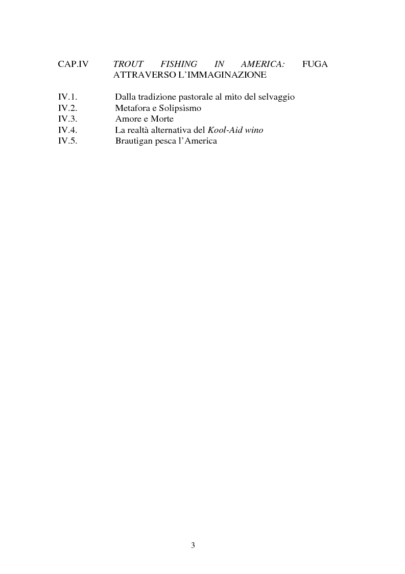 Indice della tesi: Luci ed ombre di Richard Gary Brautigan, Pagina 2
