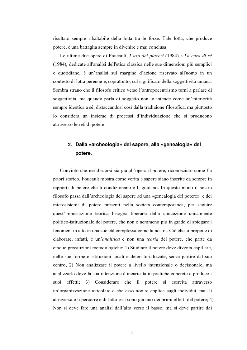 Anteprima della tesi: Tra biopotere e biopolitica. A partire da Michel Foucault, Pagina 5