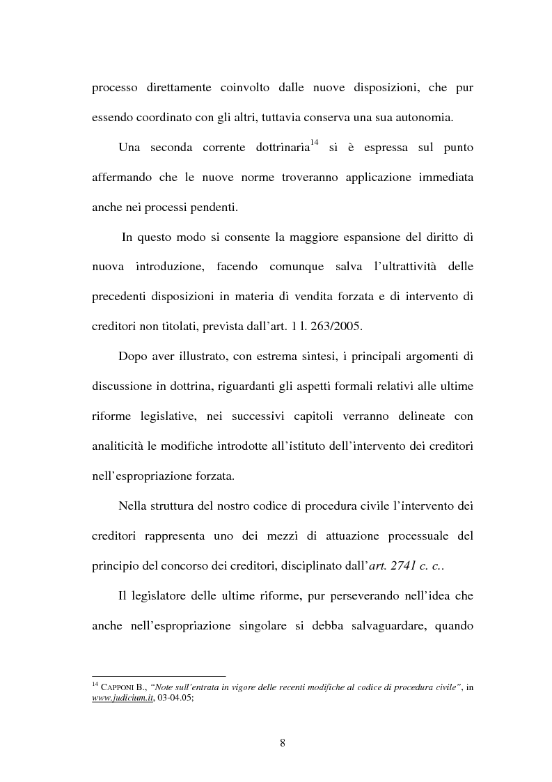Anteprima della tesi: L'intervento dei creditori nel procedimento di espropriazione forzata, Pagina 8