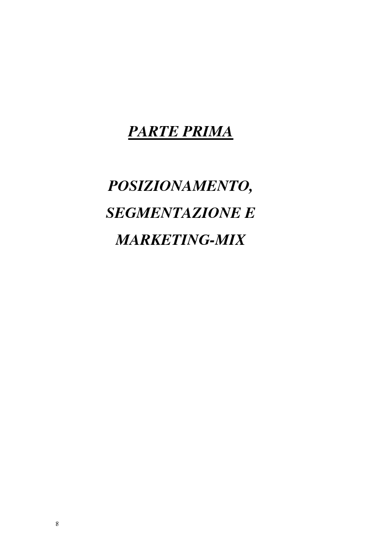 Anteprima della tesi: Posizionamento e comunicazione pubblicitaria: il caso Ferrarelle, Pagina 4