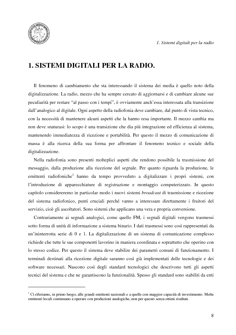 Anteprima della tesi: La radio alla sfida della digitalizzazione. Sistemi e scenari della radiofonia del futuro., Pagina 4
