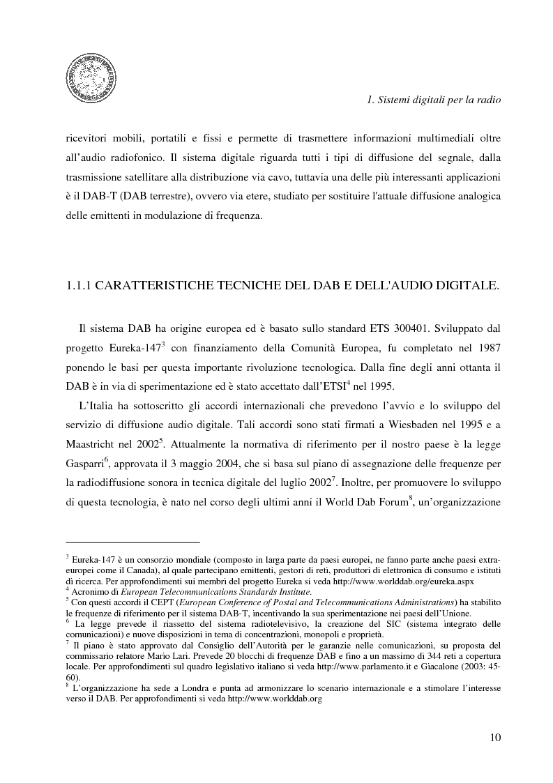 Anteprima della tesi: La radio alla sfida della digitalizzazione. Sistemi e scenari della radiofonia del futuro., Pagina 6
