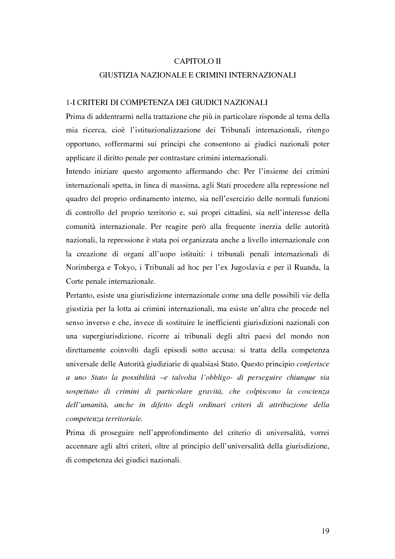 Anteprima della tesi: La giurisdizione internazionale ''dai tribunali ad hoc alla corte penale internazionale'', Pagina 11