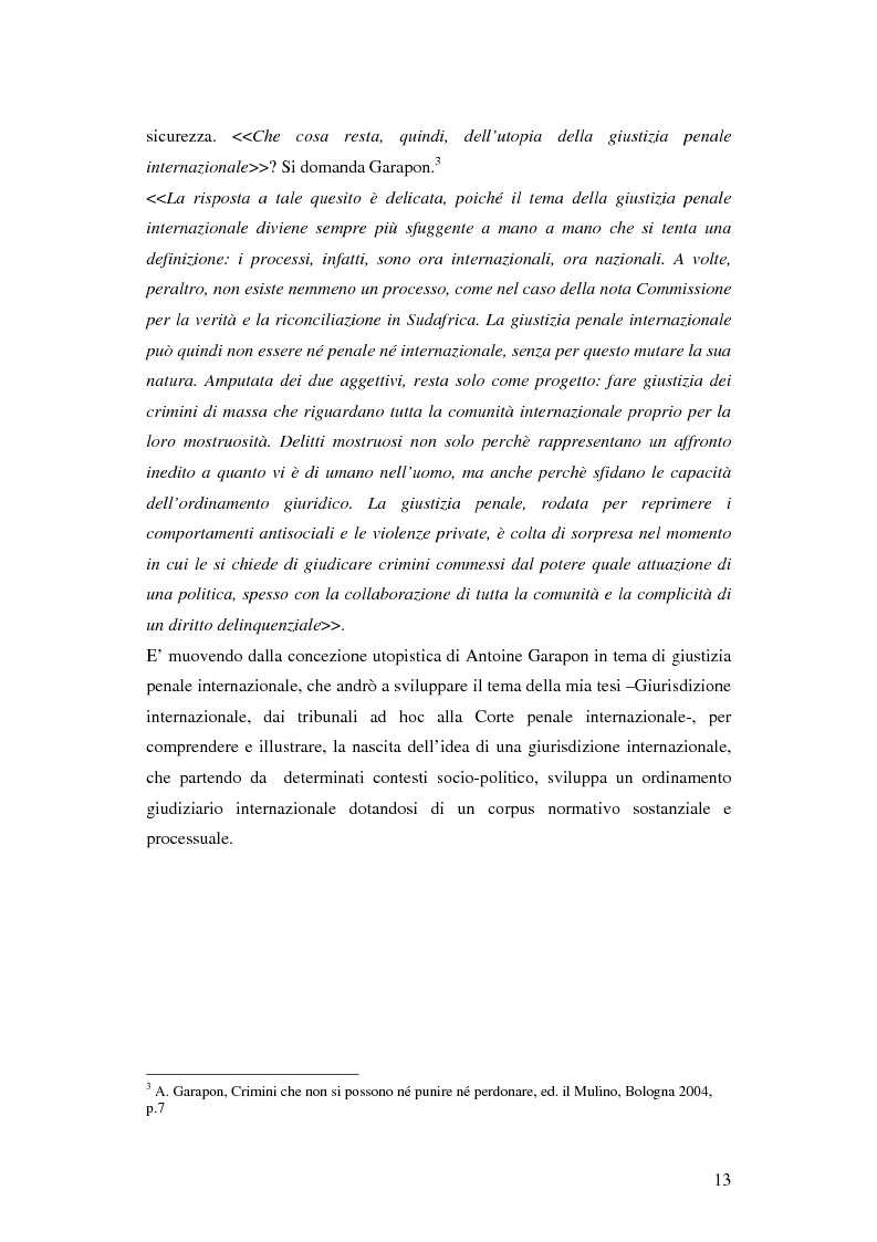 Anteprima della tesi: La giurisdizione internazionale ''dai tribunali ad hoc alla corte penale internazionale'', Pagina 5