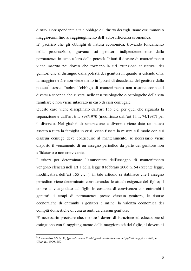 Anteprima della tesi: Il mantenimento dei figli maggiorenni nella crisi della famiglia, Pagina 2