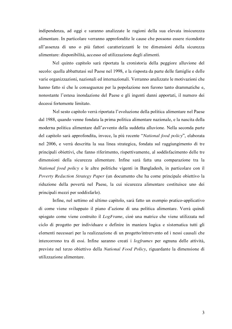 Anteprima della tesi: La sicurezza alimentare in Bangladesh con particolare riferimento all'alluvione del 1998, Pagina 3