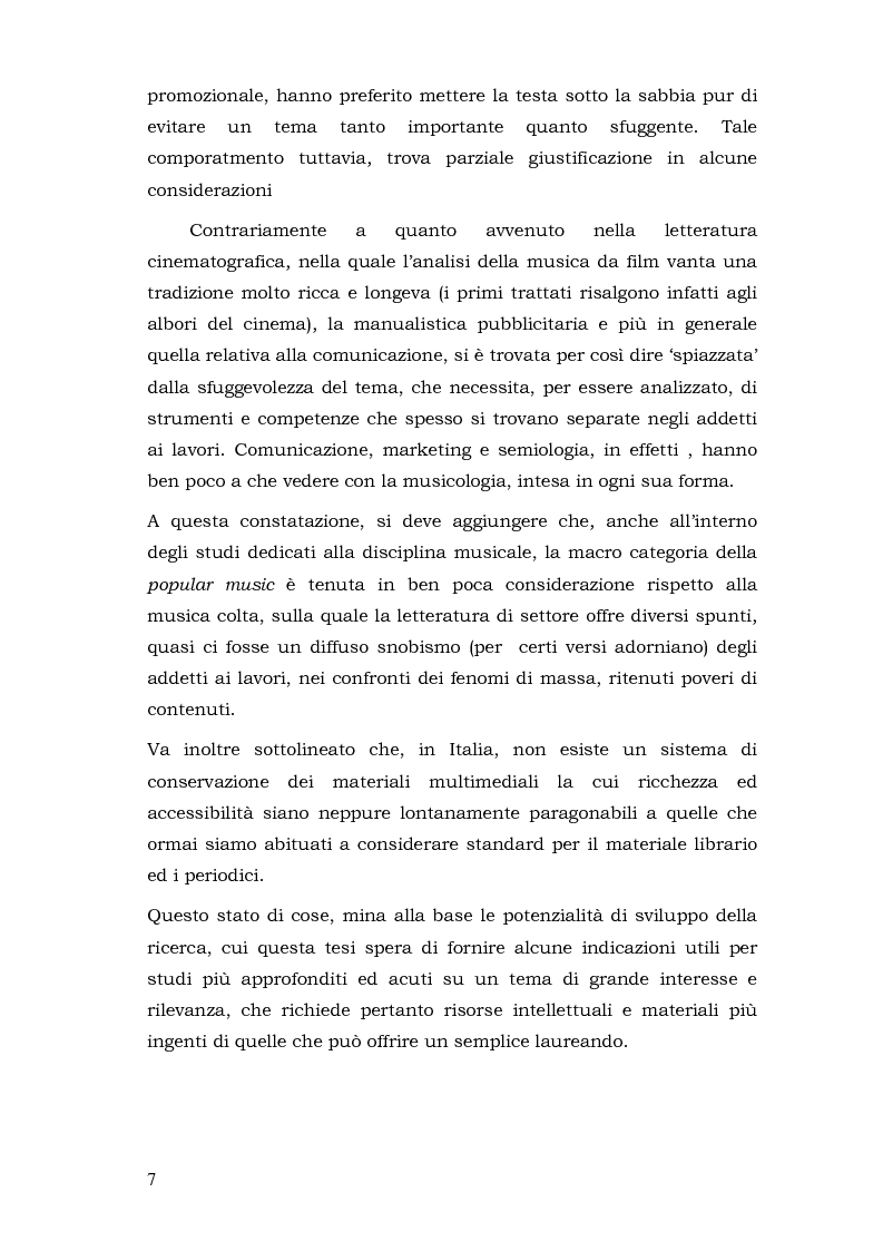 Anteprima della tesi: Nella giungla del jingle. L’uso della musica negli spot pubblicitari, Pagina 2