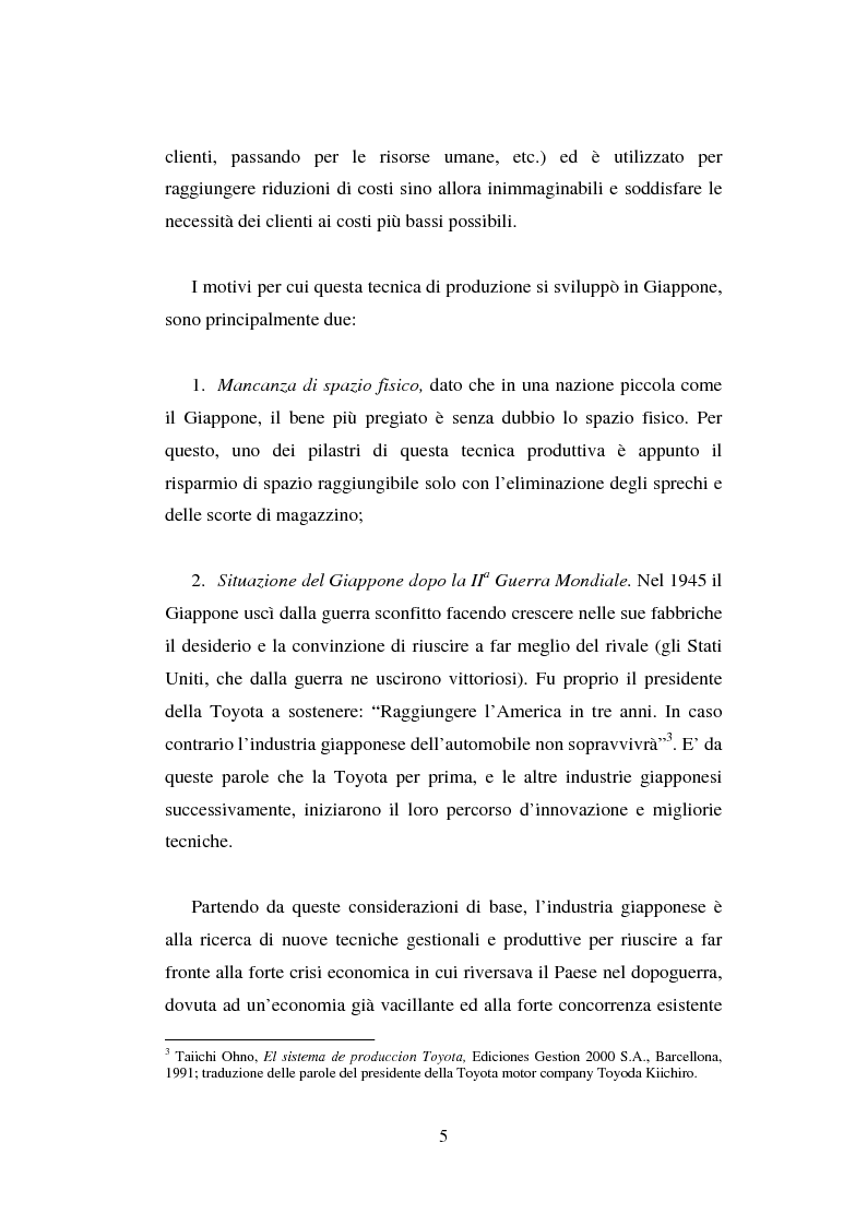 Anteprima della tesi: Effetti del Just In Time sull'organizzazione della produzione, Pagina 4