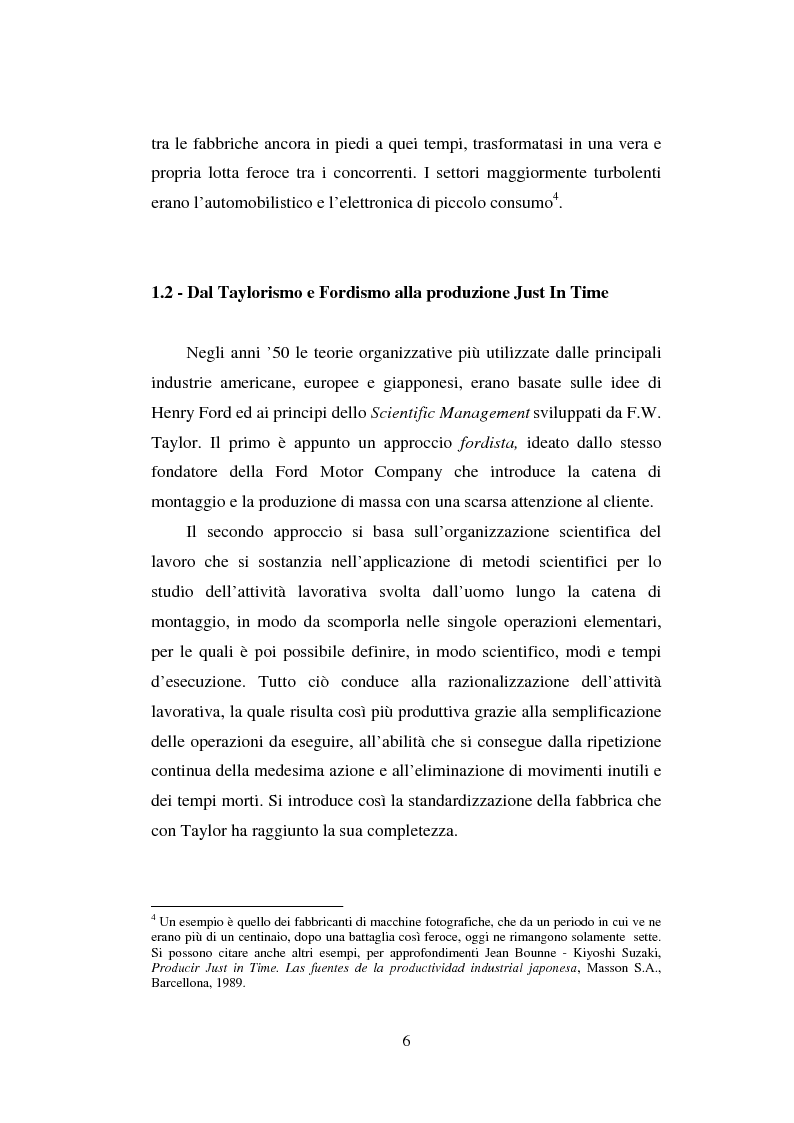 Anteprima della tesi: Effetti del Just In Time sull'organizzazione della produzione, Pagina 5
