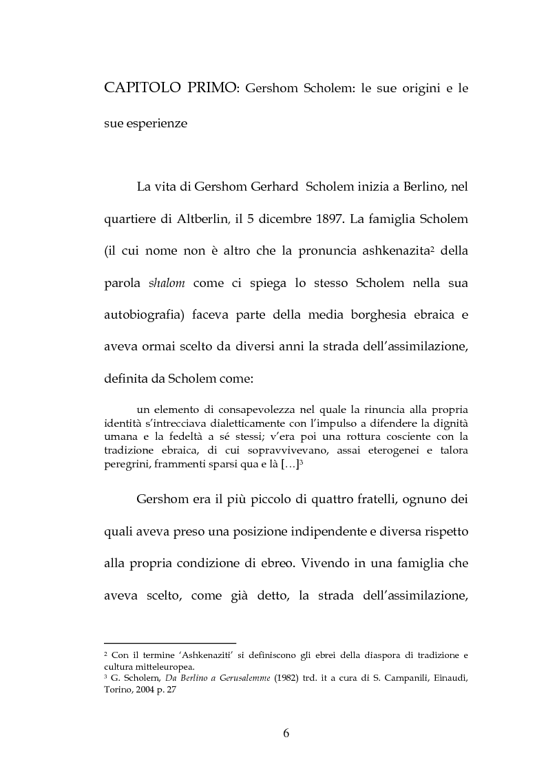 Anteprima della tesi: ''La dottrina si tramanda in silenzio e non tramite il silenzio'' Le interpretazioni della mistica ebraica nel pensiero di Gershom Scholem, Pagina 6