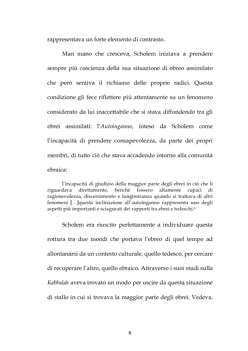 Anteprima della tesi: ''La dottrina si tramanda in silenzio e non tramite il silenzio'' Le interpretazioni della mistica ebraica nel pensiero di Gershom Scholem, Pagina 8