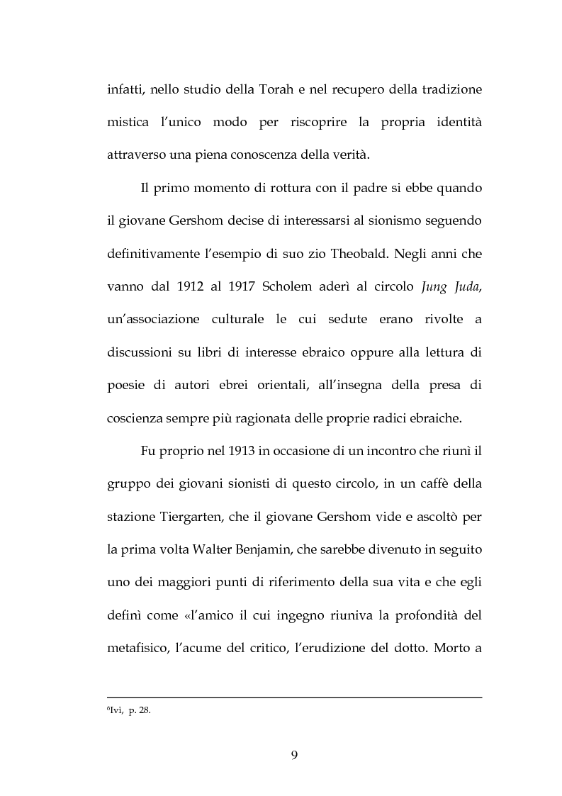 Anteprima della tesi: ''La dottrina si tramanda in silenzio e non tramite il silenzio'' Le interpretazioni della mistica ebraica nel pensiero di Gershom Scholem, Pagina 9