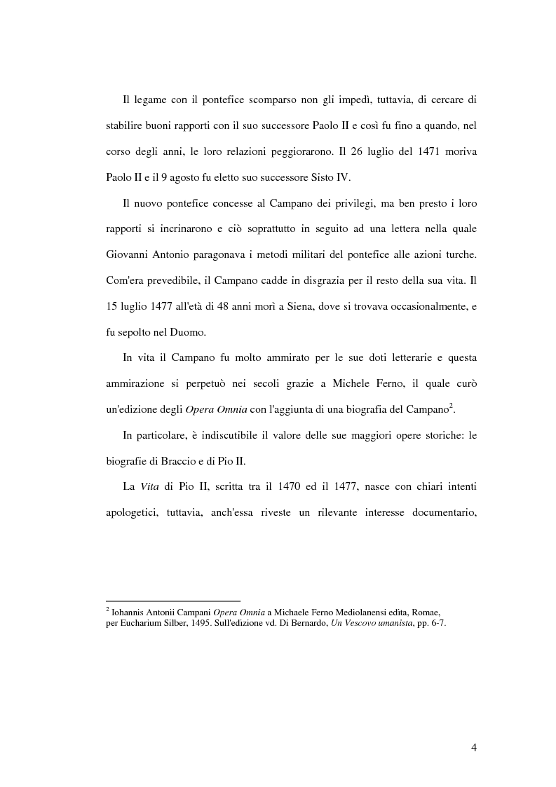 Anteprima della tesi: L'Orazione funebre per Pio II composta da Giovanni Antonio Campano, Pagina 3