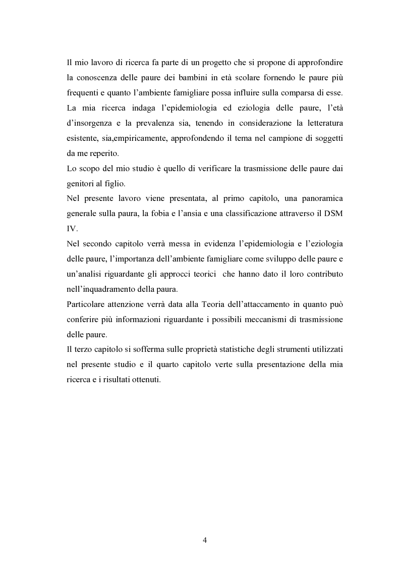 Anteprima della tesi: Le paure in età evolutiva: uno studio empirico in Valle Camonica sulla trasmissione delle paure dai genitori ai figli, Pagina 2