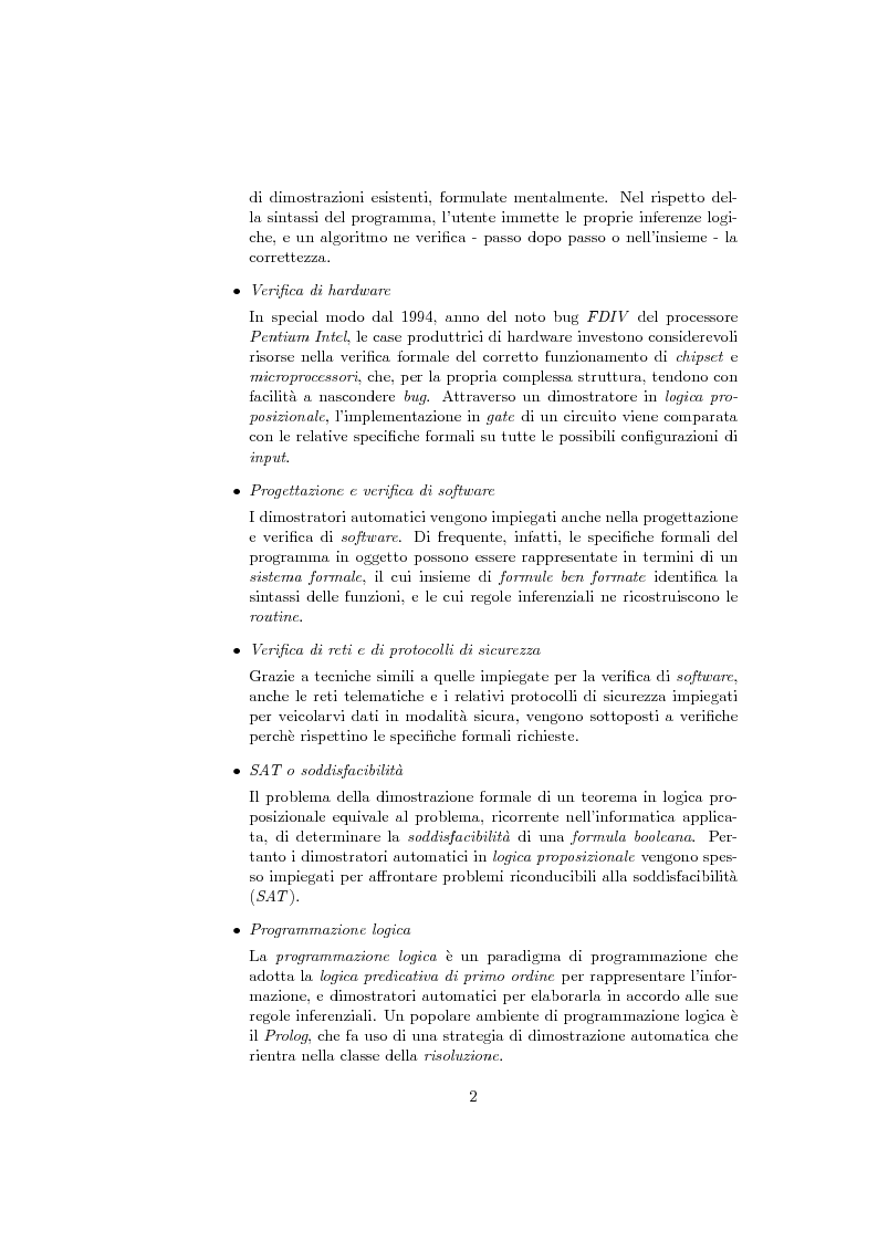 Anteprima della tesi: Dimostrazione automatica di teoremi: fondamenti teorici e strategie, Pagina 2