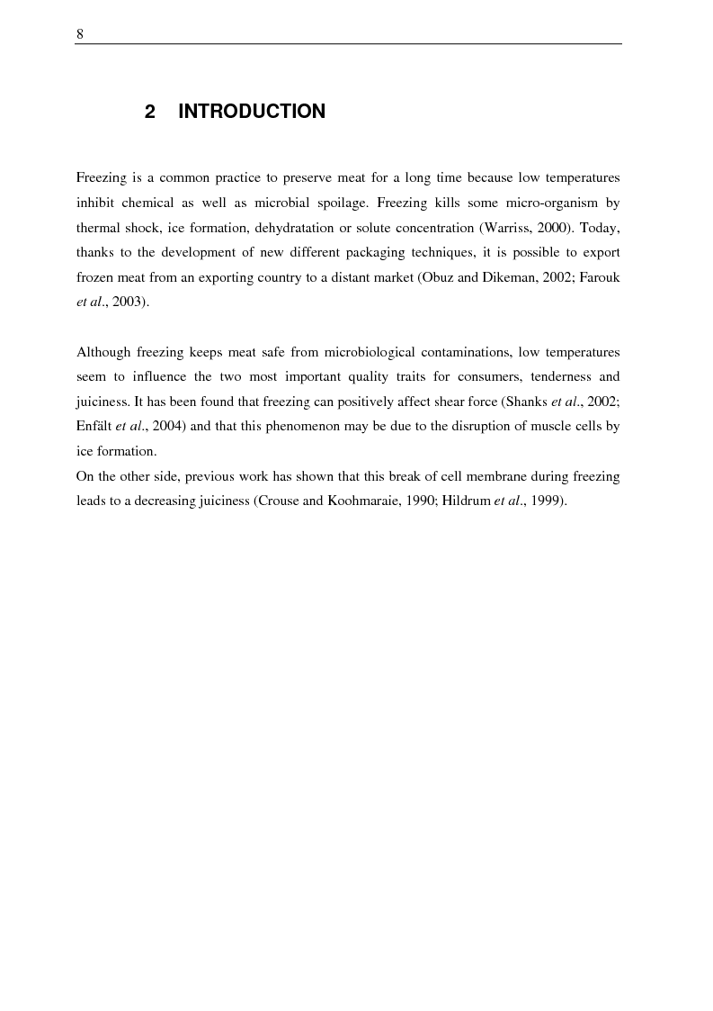 Anteprima della tesi: Effect of freezing and ageing time on shear force and sensory quality in beef meat, Pagina 2