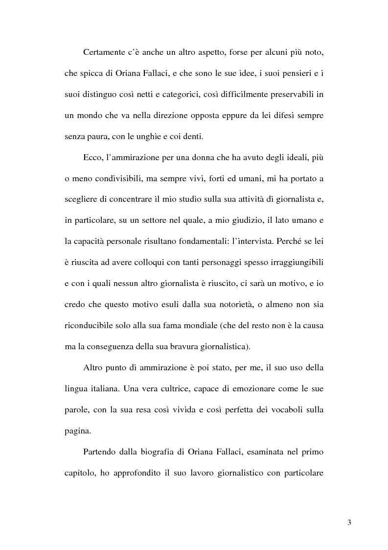 Anteprima della tesi: Le interviste nella storia di Oriana Fallaci: anatomia di una tecnica giornalistica, Pagina 2