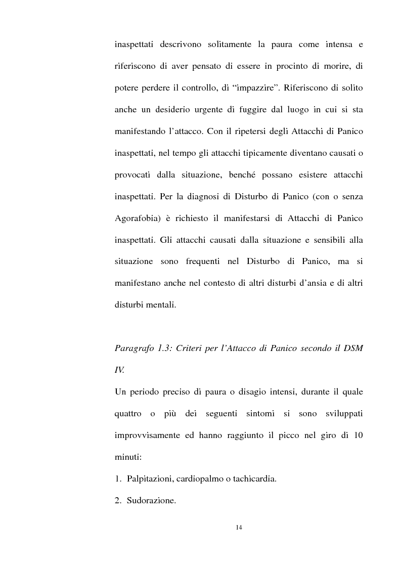 Anteprima della tesi: Ruolo delle emozioni in soggetti con disturbo di panico, Pagina 10