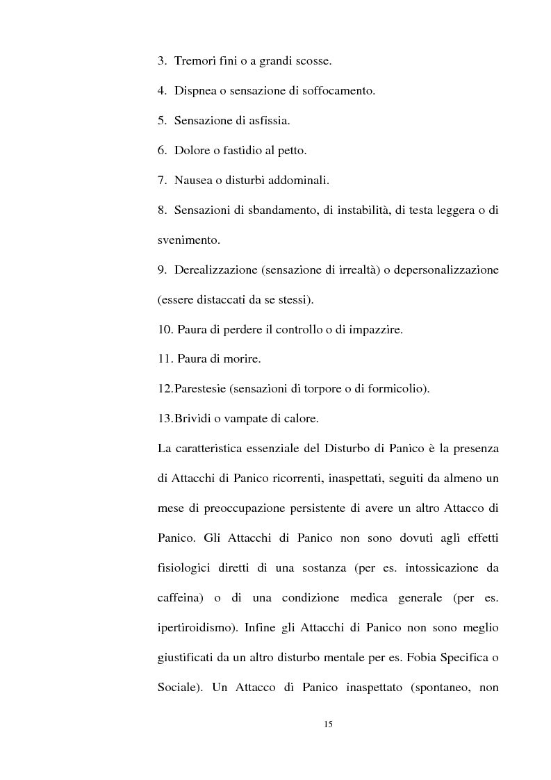 Anteprima della tesi: Ruolo delle emozioni in soggetti con disturbo di panico, Pagina 11