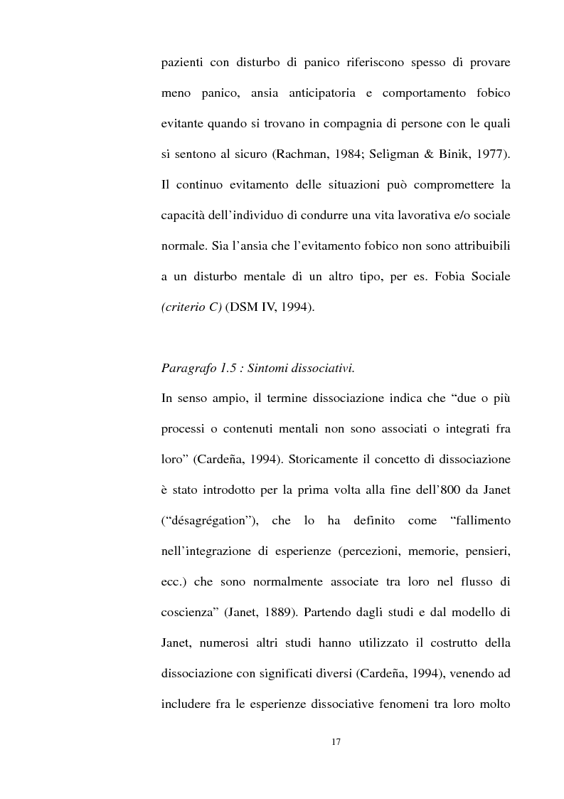 Anteprima della tesi: Ruolo delle emozioni in soggetti con disturbo di panico, Pagina 13