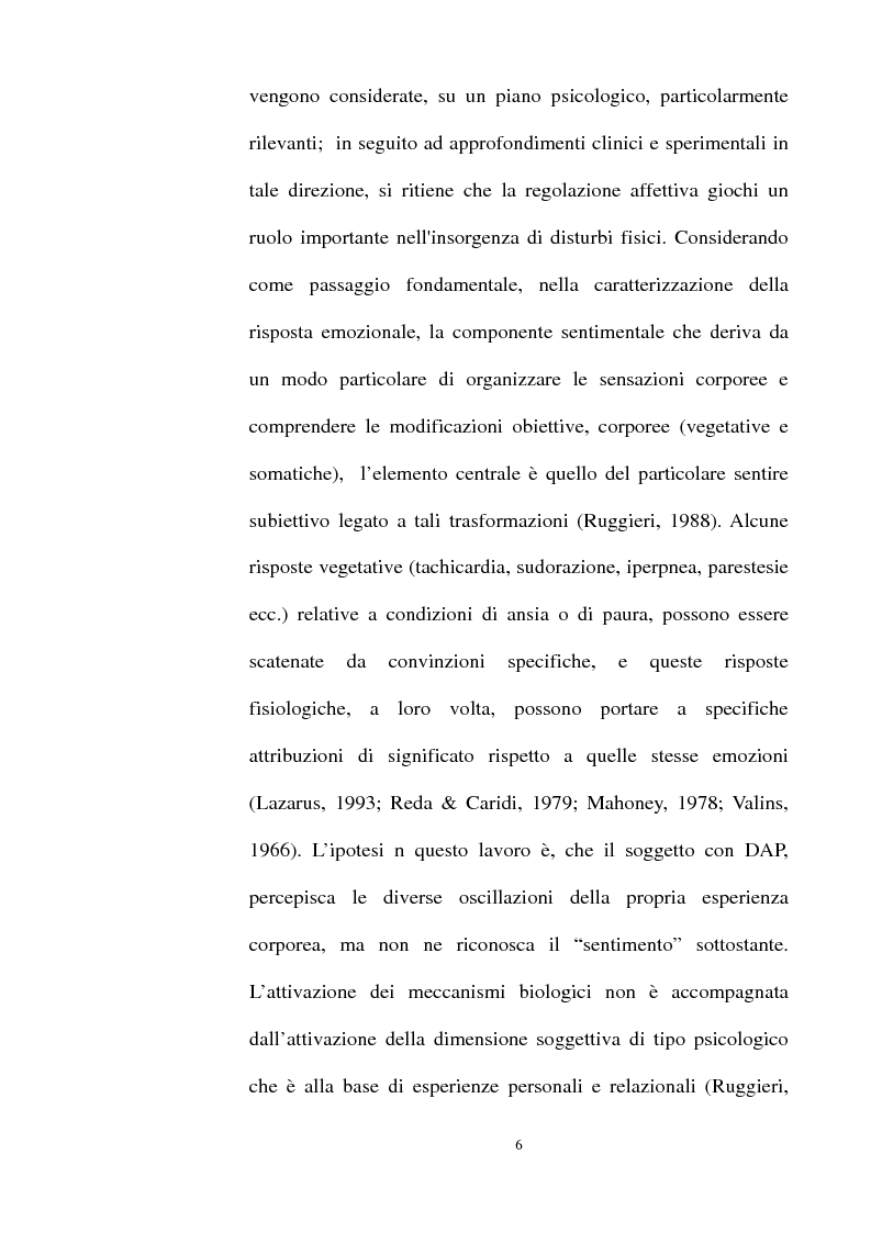 Anteprima della tesi: Ruolo delle emozioni in soggetti con disturbo di panico, Pagina 2