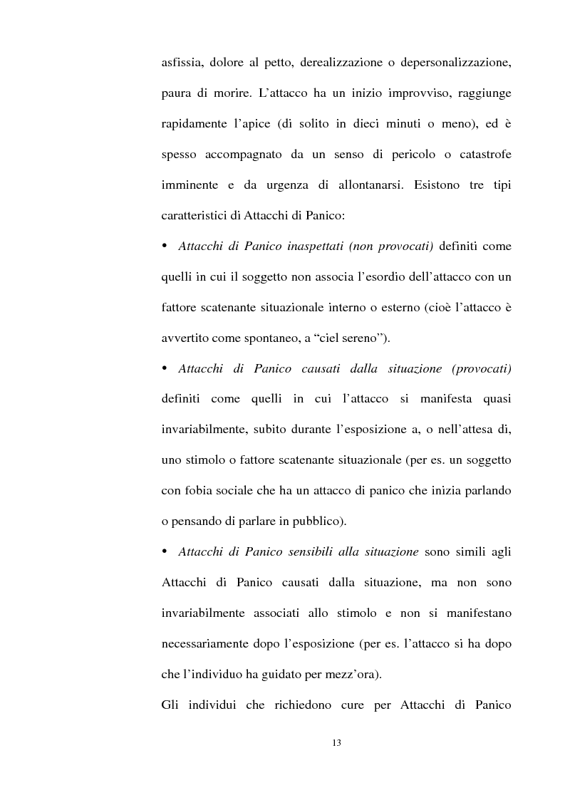 Anteprima della tesi: Ruolo delle emozioni in soggetti con disturbo di panico, Pagina 9