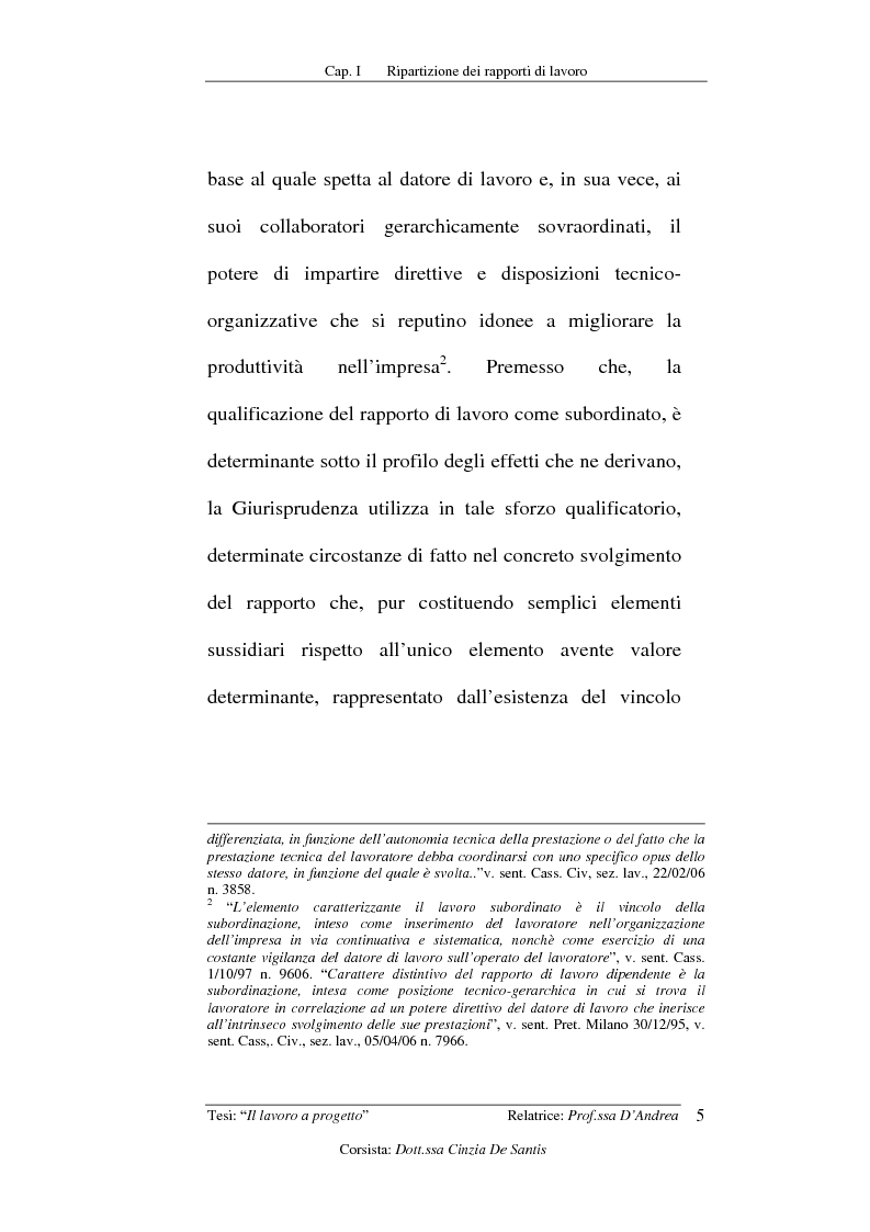 Anteprima della tesi: Il lavoro a progetto, Pagina 5