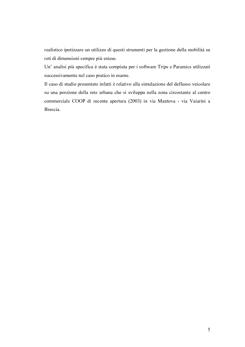 Anteprima della tesi: Metodologie per la modellazione software Paramics -Trips di un'area critica- Il caso CantonMombello Piazza Arnaldo a Brescia, Pagina 5