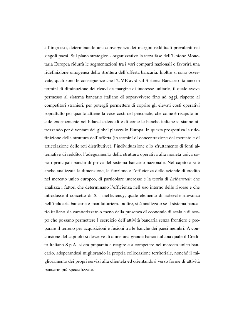 Anteprima della tesi: L'evoluzione del sistema bancario dal Mercato Unico all'Unione Monetaria Europea con l'introduzione dell'euro in Italia, Pagina 11